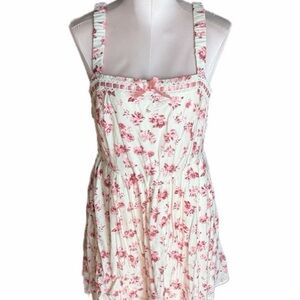As U Wish White and Red Floral Dress